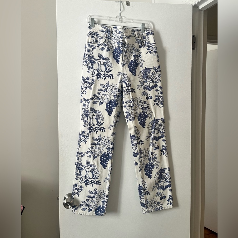 Reformation Cynthia Toile High Rise Straight Jeans